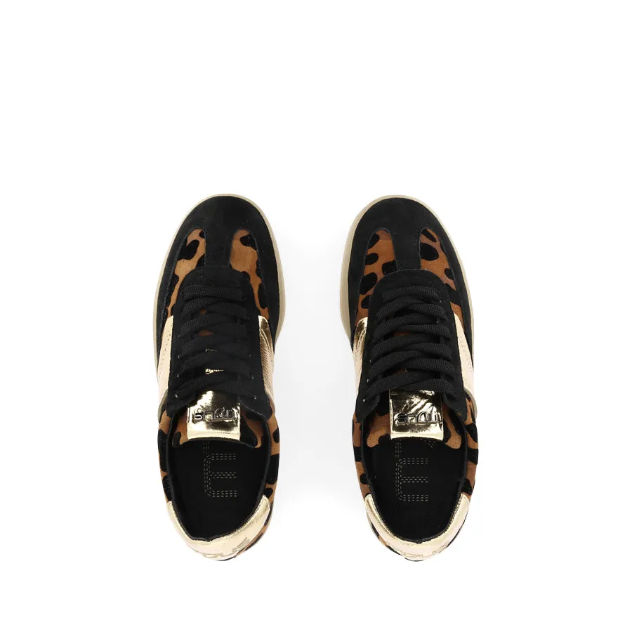 Fashion-forward flair Matte Finish TAJ - BLACK/LEOPARD SUEDE