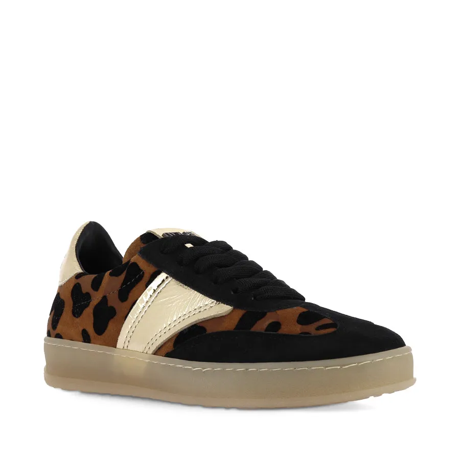 TAJ - BLACK/LEOPARD SUEDE Steady walk Compact Form