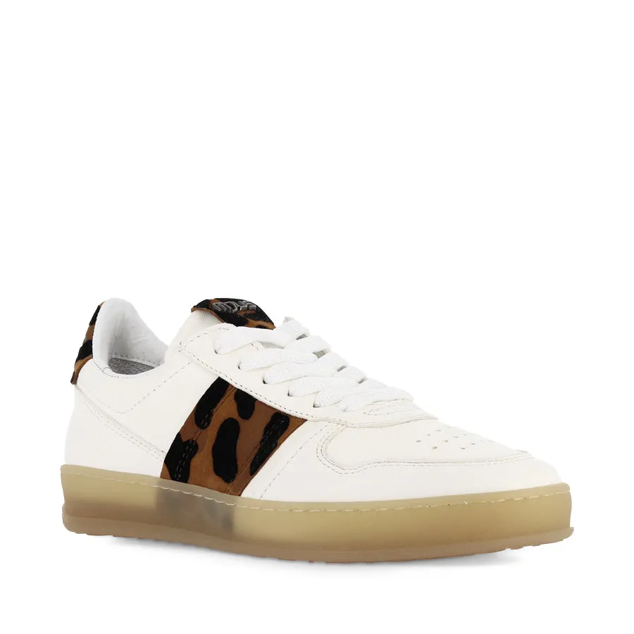 TALIA - WHITE/LEOPARD LEATHER Molded Midsole Tech Zero Gravity Cushioning