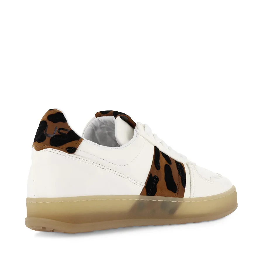 TALIA - WHITE/LEOPARD LEATHER Gym Approved Tear Resistant Upper