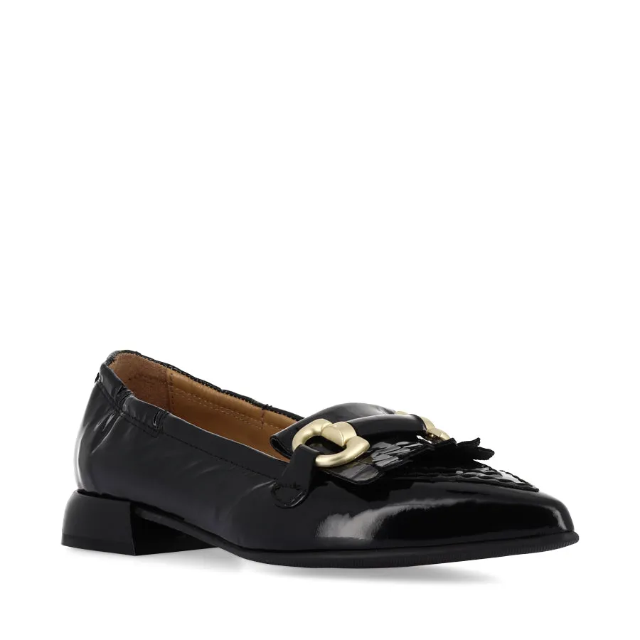 TALISE - BLACK PATENT LEATHER Slip   On Summer Footwear