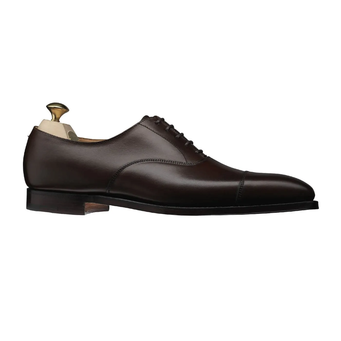 Hallam Dark Brown Burnished Calf Sturdy Build Fit Leather