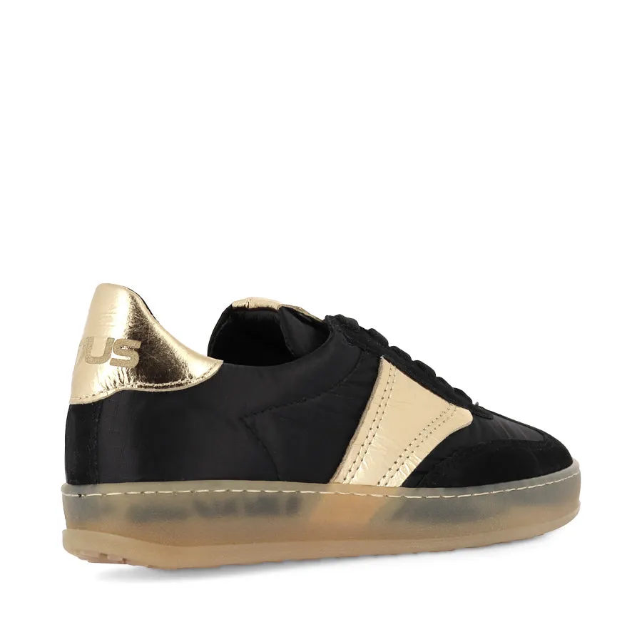 TARAS - BLACK/GOLD LEATHER Padded Ankle