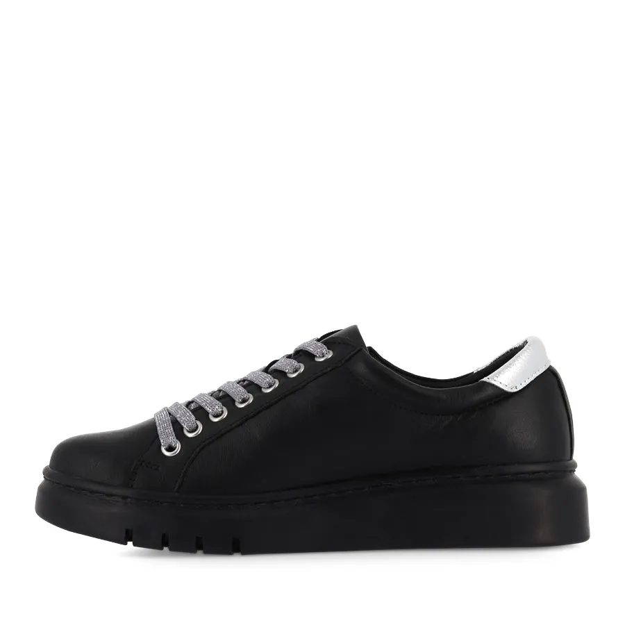 ReinforcedToe TATTER - BLACK BLACK/SILVER LEATHER