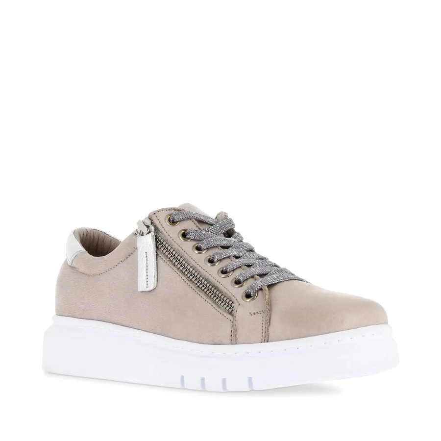 TATTER FRESH - TAUPE/SILVER LEATHER Tennis