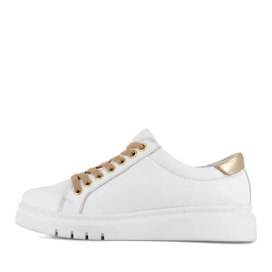 TATTER FRESH - WHITE/GOLD LEATHER Urban Sport Easy Step