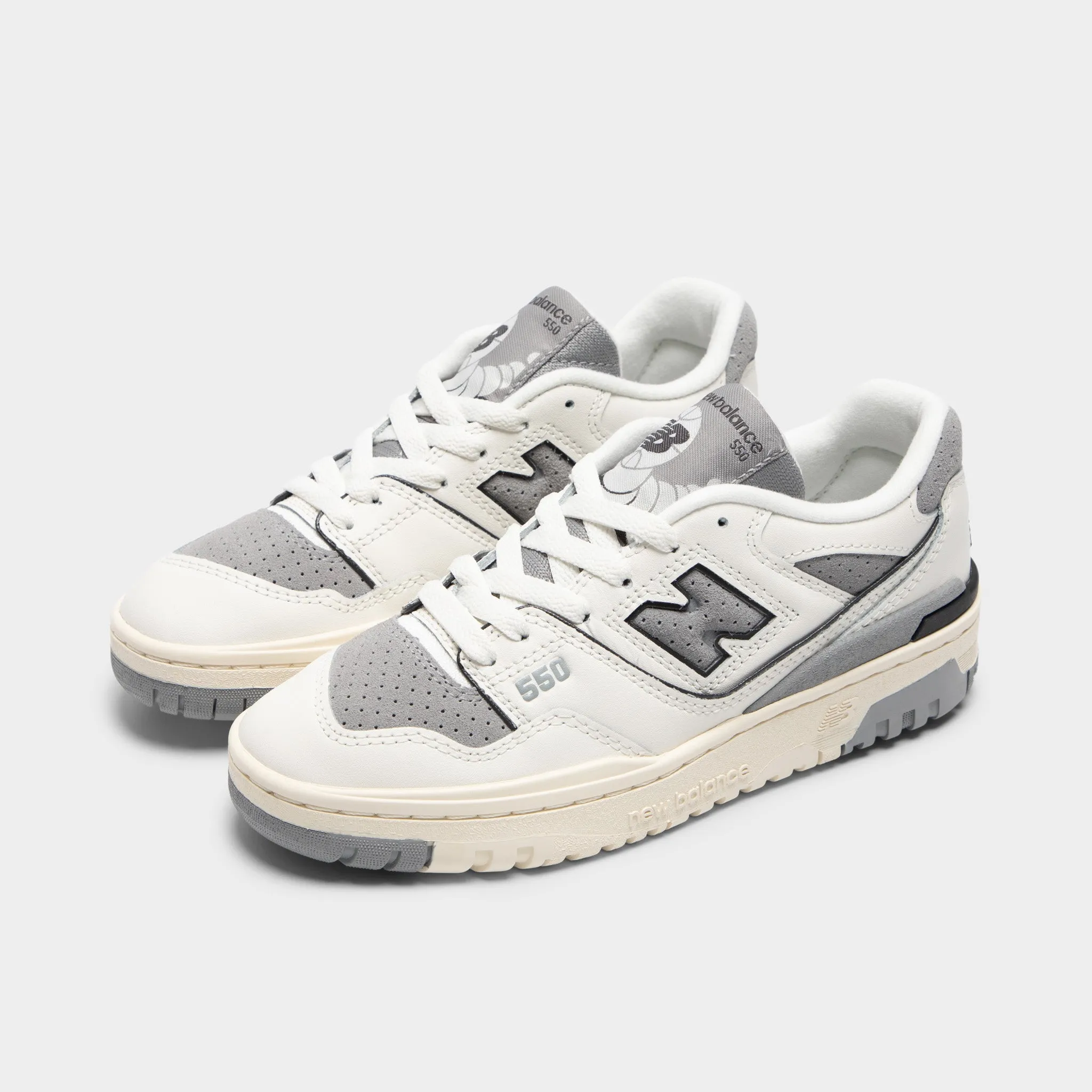 Office Casual Sport Inspired New Balance Juniors' 550 White / Grey