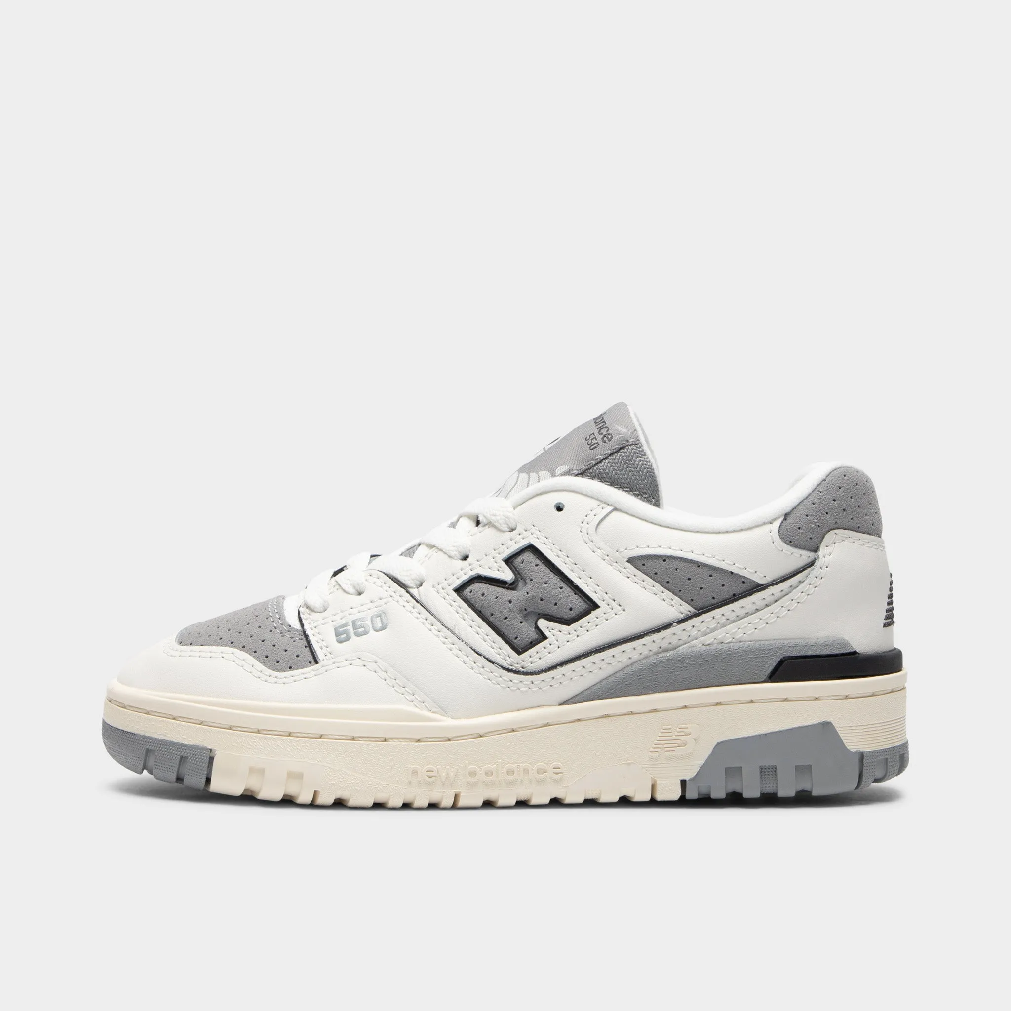 New Balance Juniors' 550 White / Grey Soft Zone Noise reduction