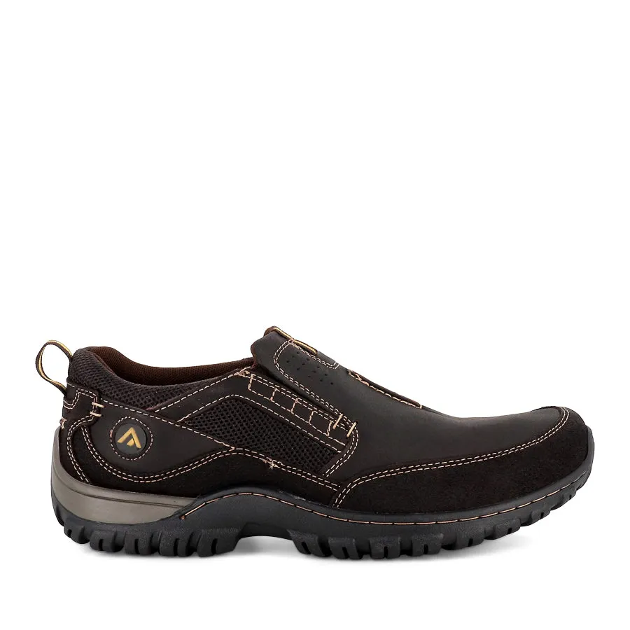 Water Resistant Knit TESLER - DARK BROWN LEATHER