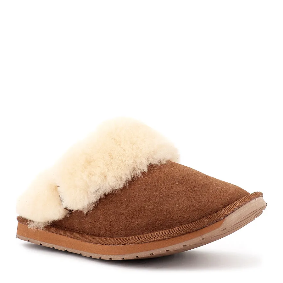PLATINUM EDEN - CHESTNUT Comfortable Step Classic Slides