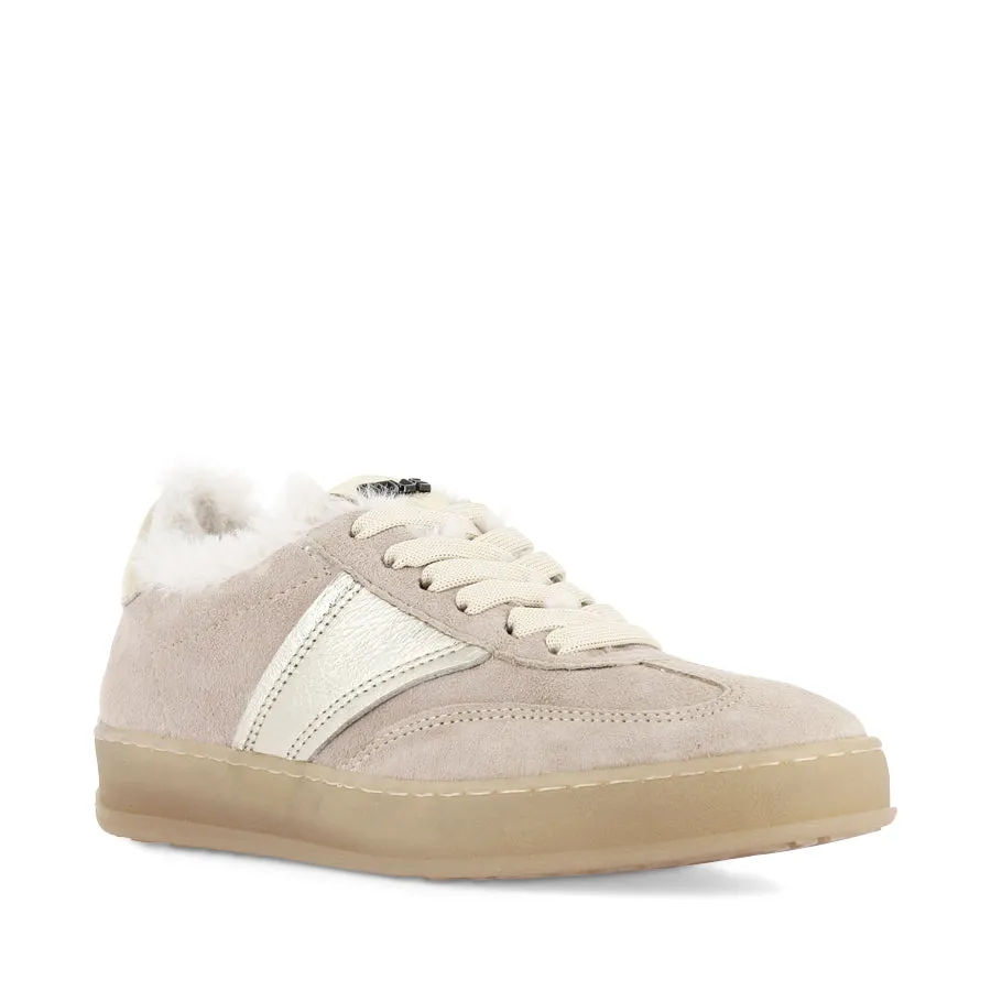 TILLY - LIGHT TAUPE SUEDE/FUR Active Cushion RubberOutsole