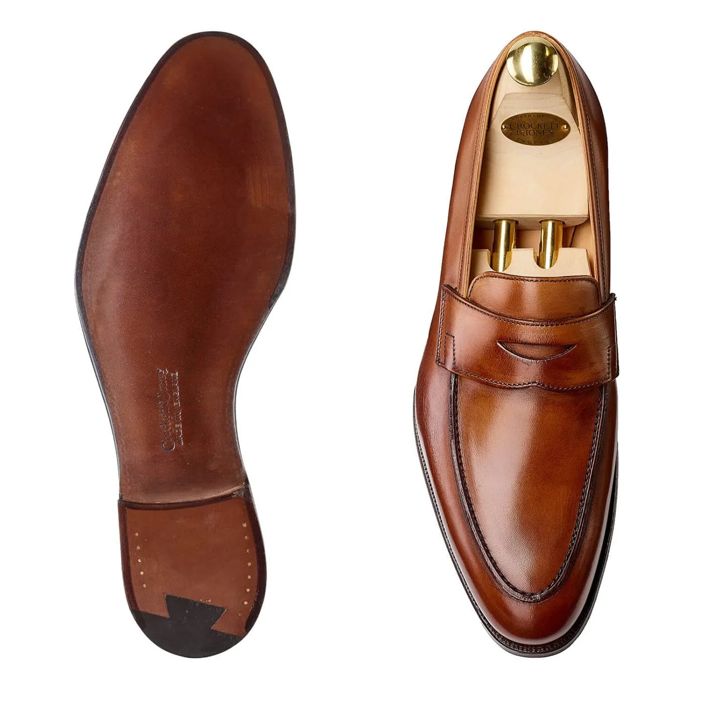 Narrow Fit Grip Power Crawford Tan Antique Calf