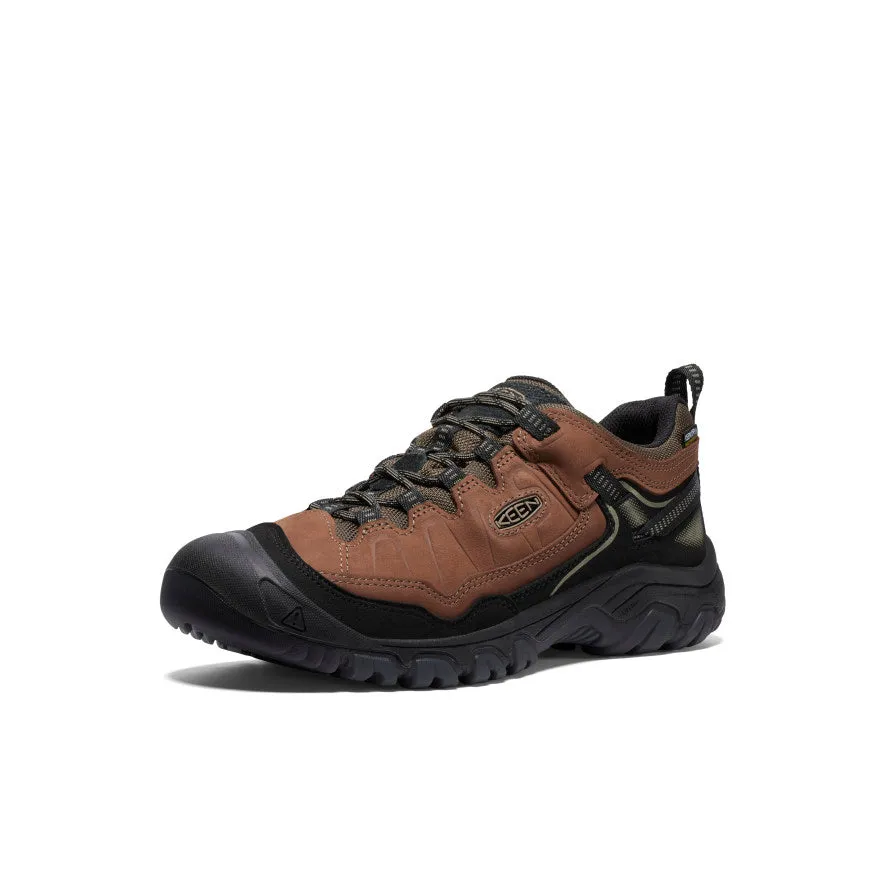 rubber Men's Targhee IV Wide Waterproof Hiking Shoe  |  Bison/Black