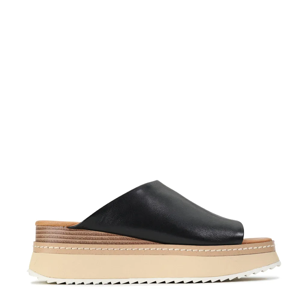 TONE LEATHER PLATFORM WEDGE SANDAL Guest Glow