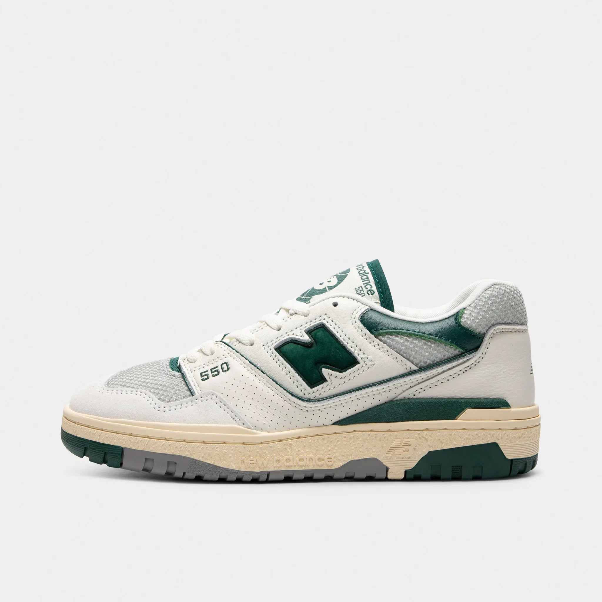 New Balance 550 Sea Salt / Marsh Green Heat Sealed Overlays All Court