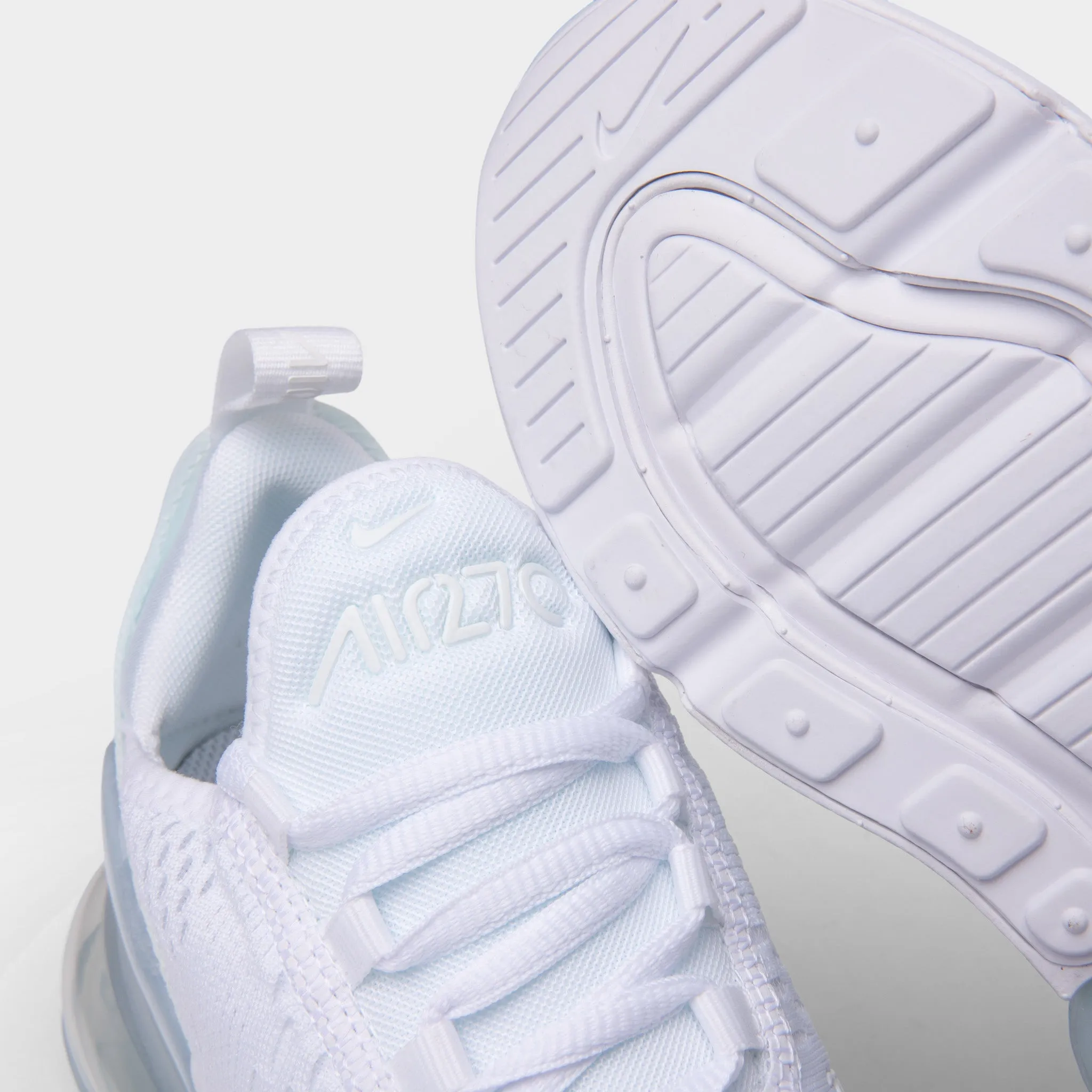 Nike Air Max 270 GS White / White - Metallic Silver Anti Skid Urban breathability