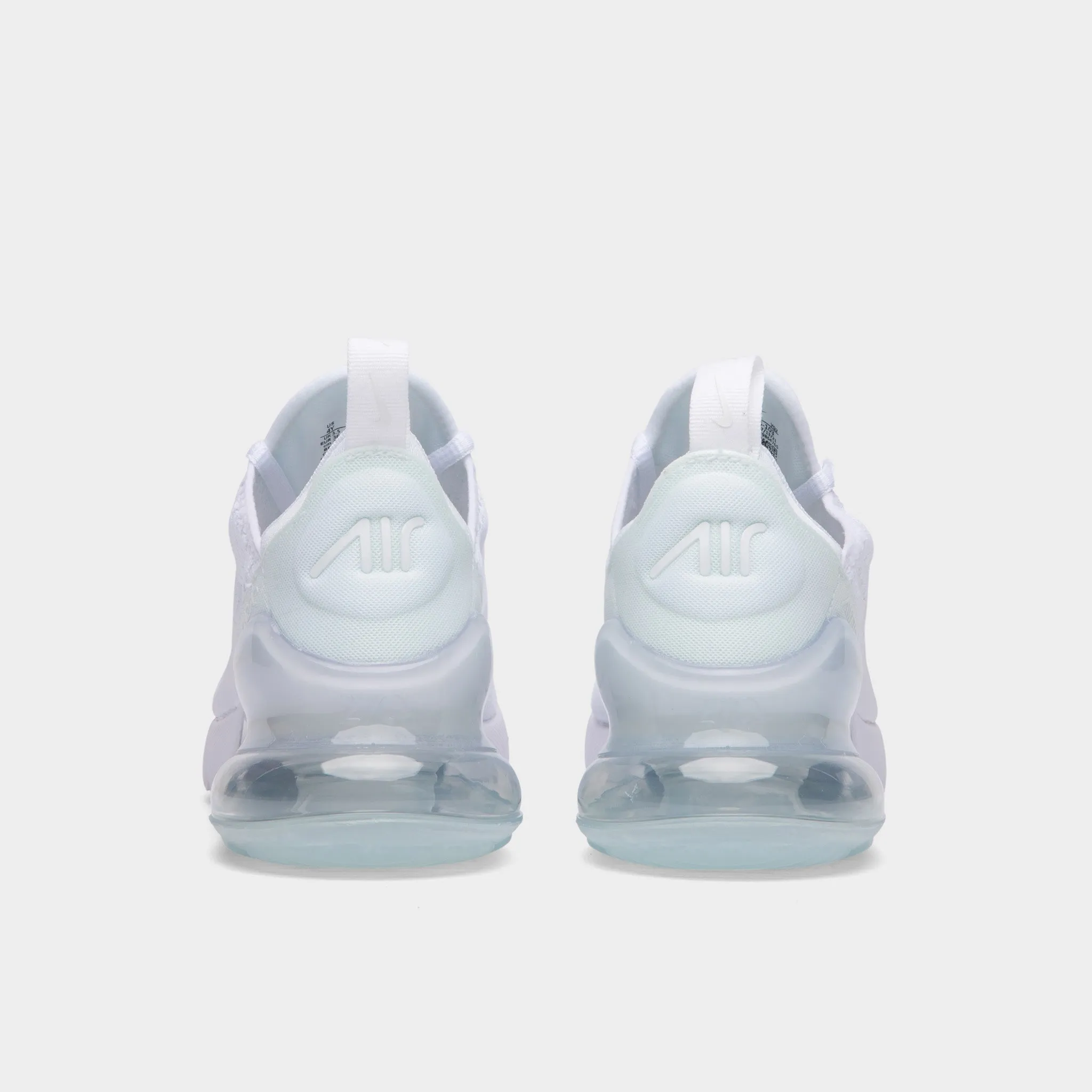 Nike Air Max 270 GS White / White - Metallic Silver Ankle Cushioning Carbon Fiber Inlay