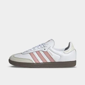 LeatherUpper adidas Women's Samba OG White / Wonder Mauve - White
