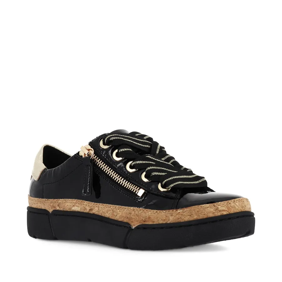 TORAYNE - BLACK GOLD PATENT MULTI LEATHER Road Fit Flat Lace