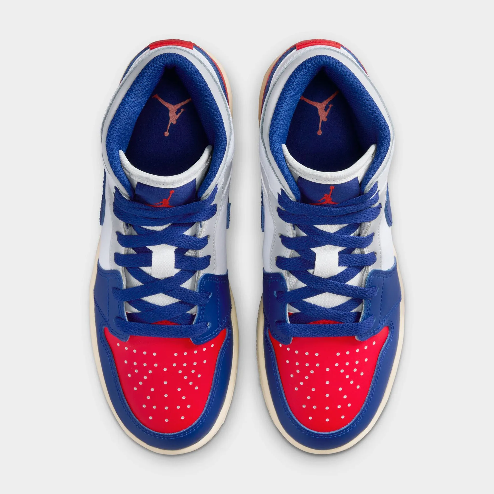 Jordan 1 Mid GS White / Deep Royal Blue - University Red Urban Sport Everyday Pace