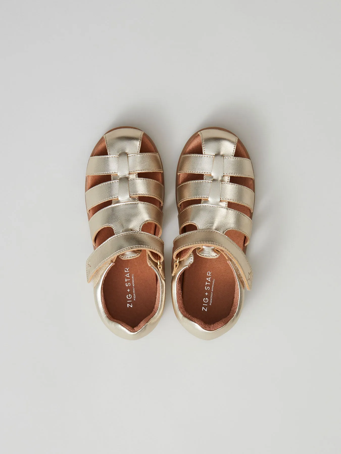 Cosmic Junior Closed-Toe Sandal Gold Dust Casual Open Toe Shoes Breathable Flats