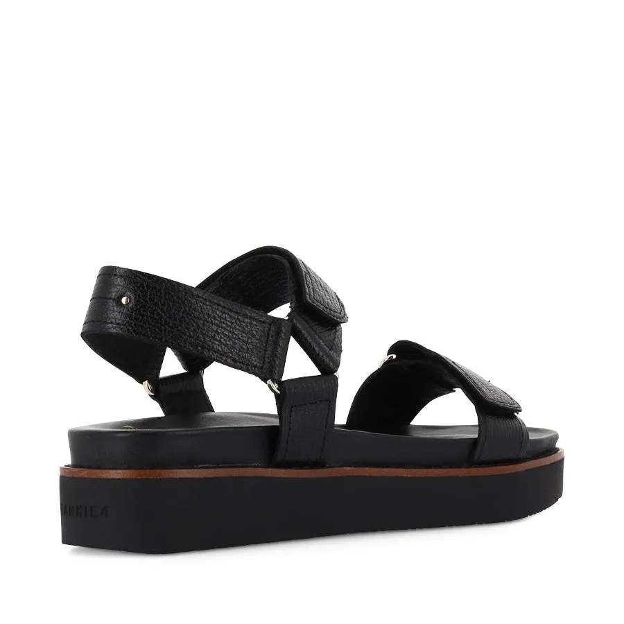 Open Frame Comfortable Daily Footwear ZANE - BLACK GRAIN LEATHER