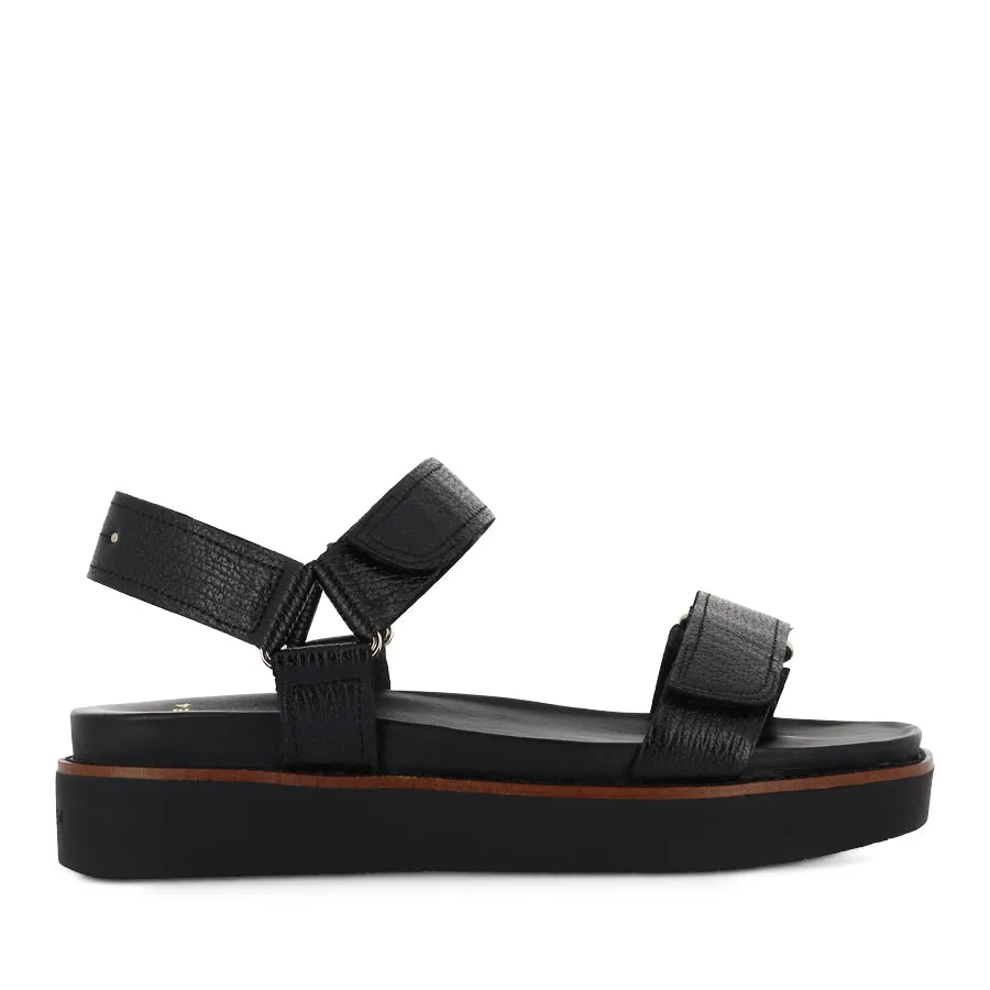 Sandal Customization ZANE - BLACK GRAIN LEATHER