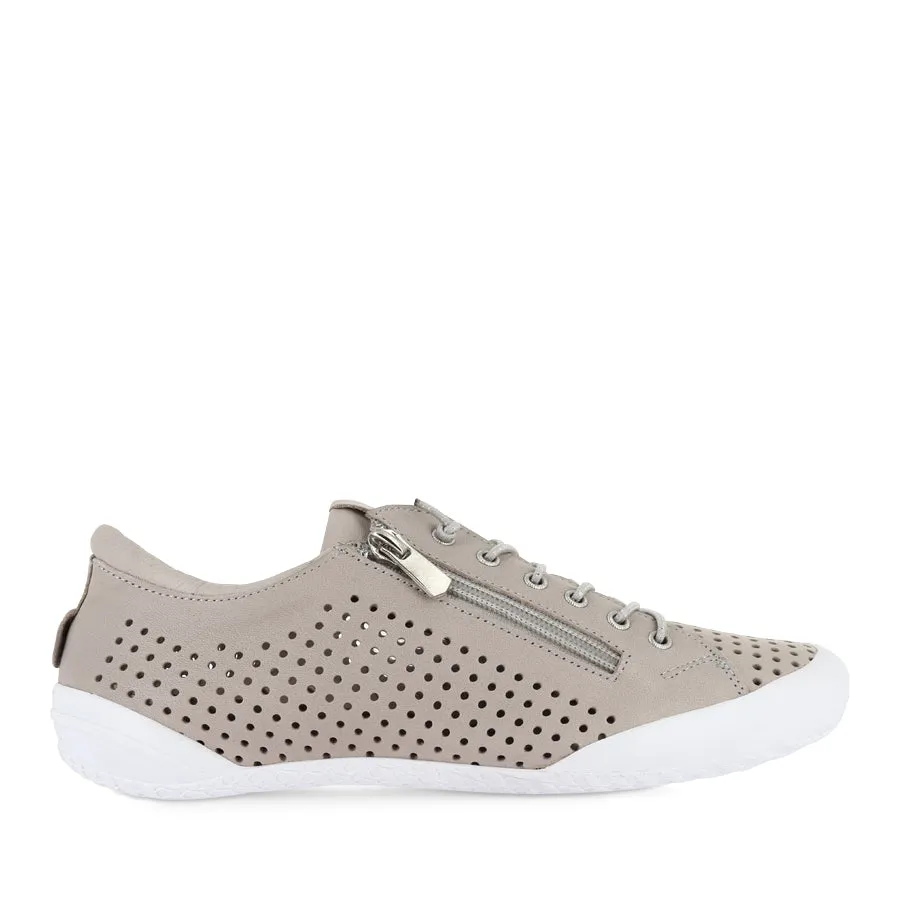 Compression Molded Midsoles Reinforced Stitching TREETOPS - TAUPE LEATHER
