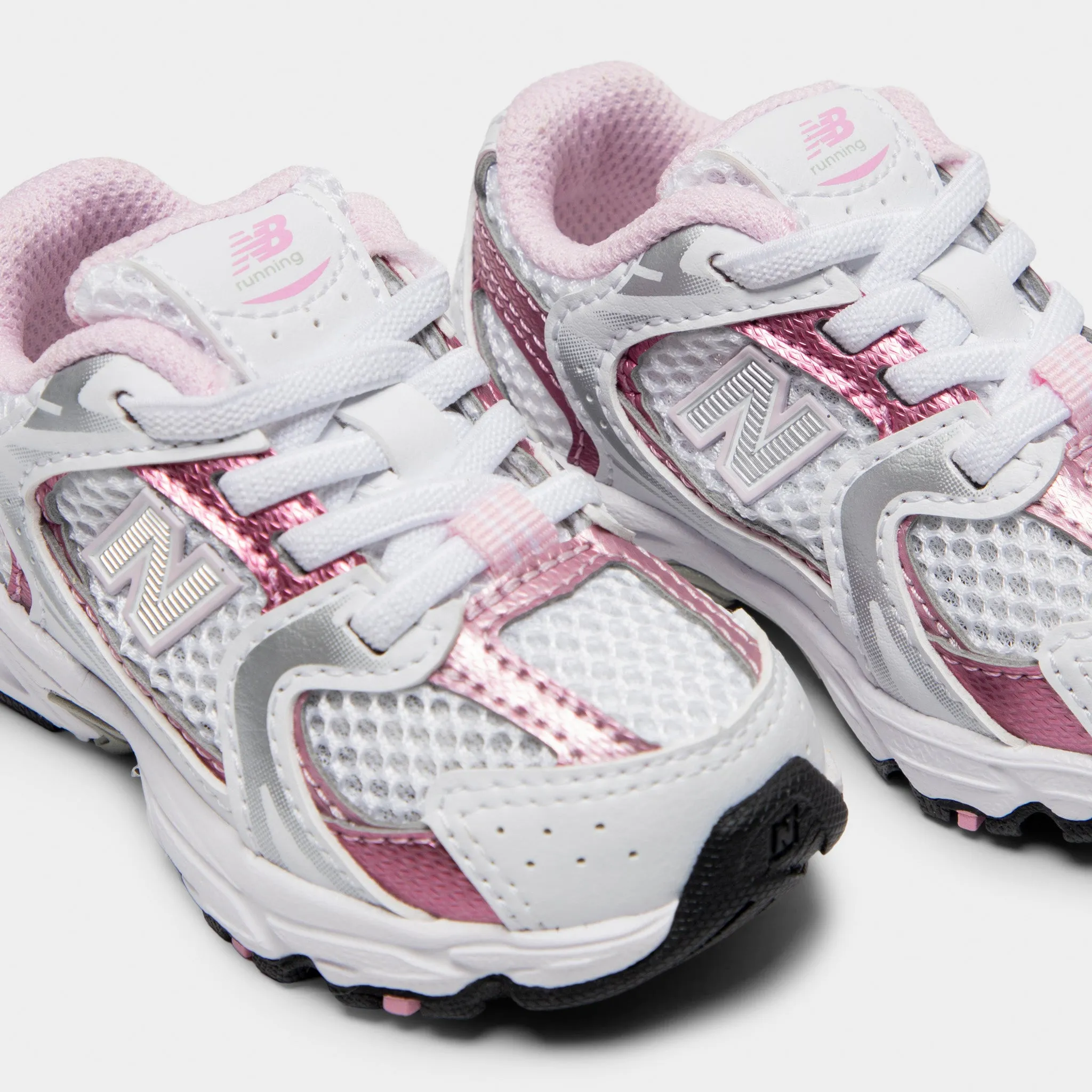 New Balance Infants' 530 White / Pink Sugar Light Travel Non Slip Inner Sock