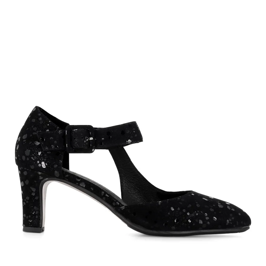 Bridge Step TRINITIES - BLACK SPARKLE SUEDE