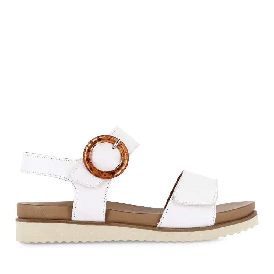 Comfortable Straps TROVE - WHITE/BEIGE LEATHER