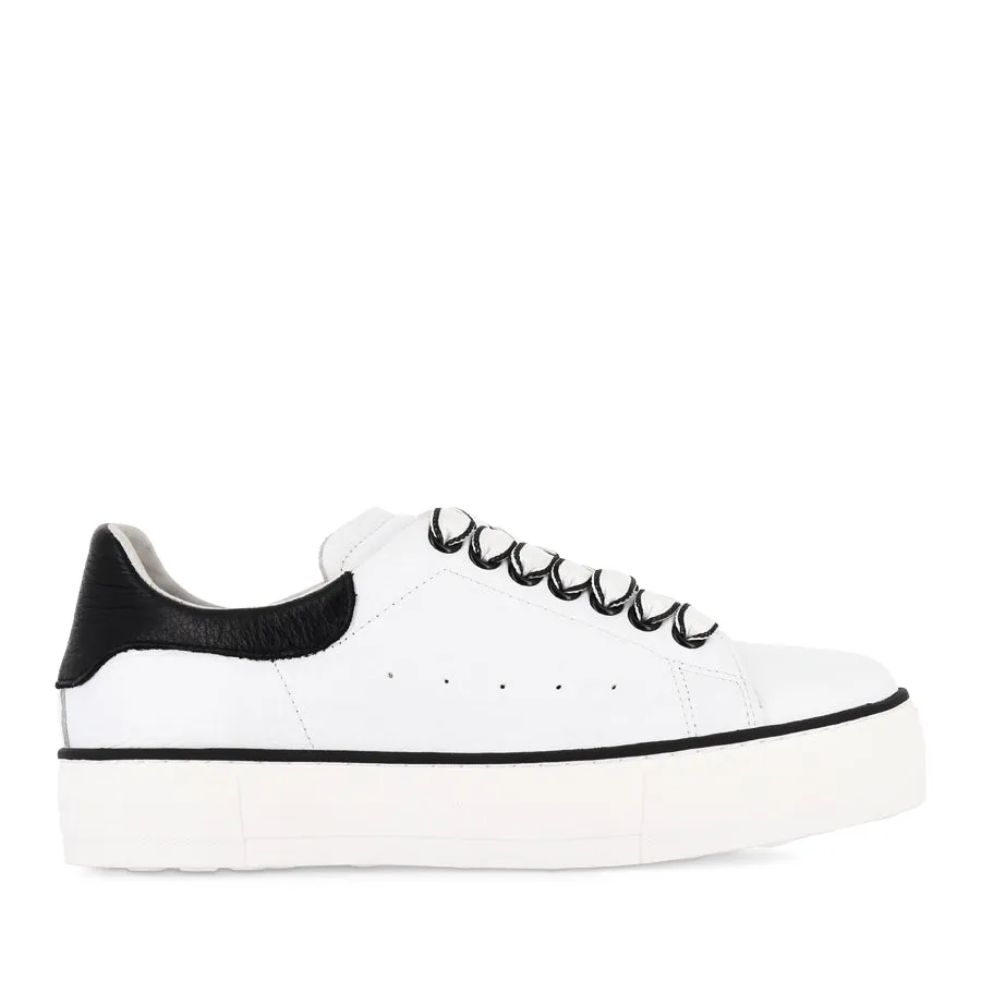 Cushioned Upper FALIT - WHITE BLACK LEATHER