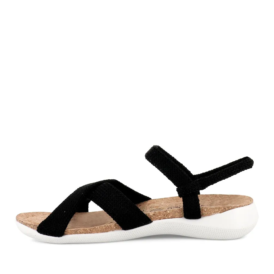 Evening Ease Rubber Sole TULUM - BLACK KNIT