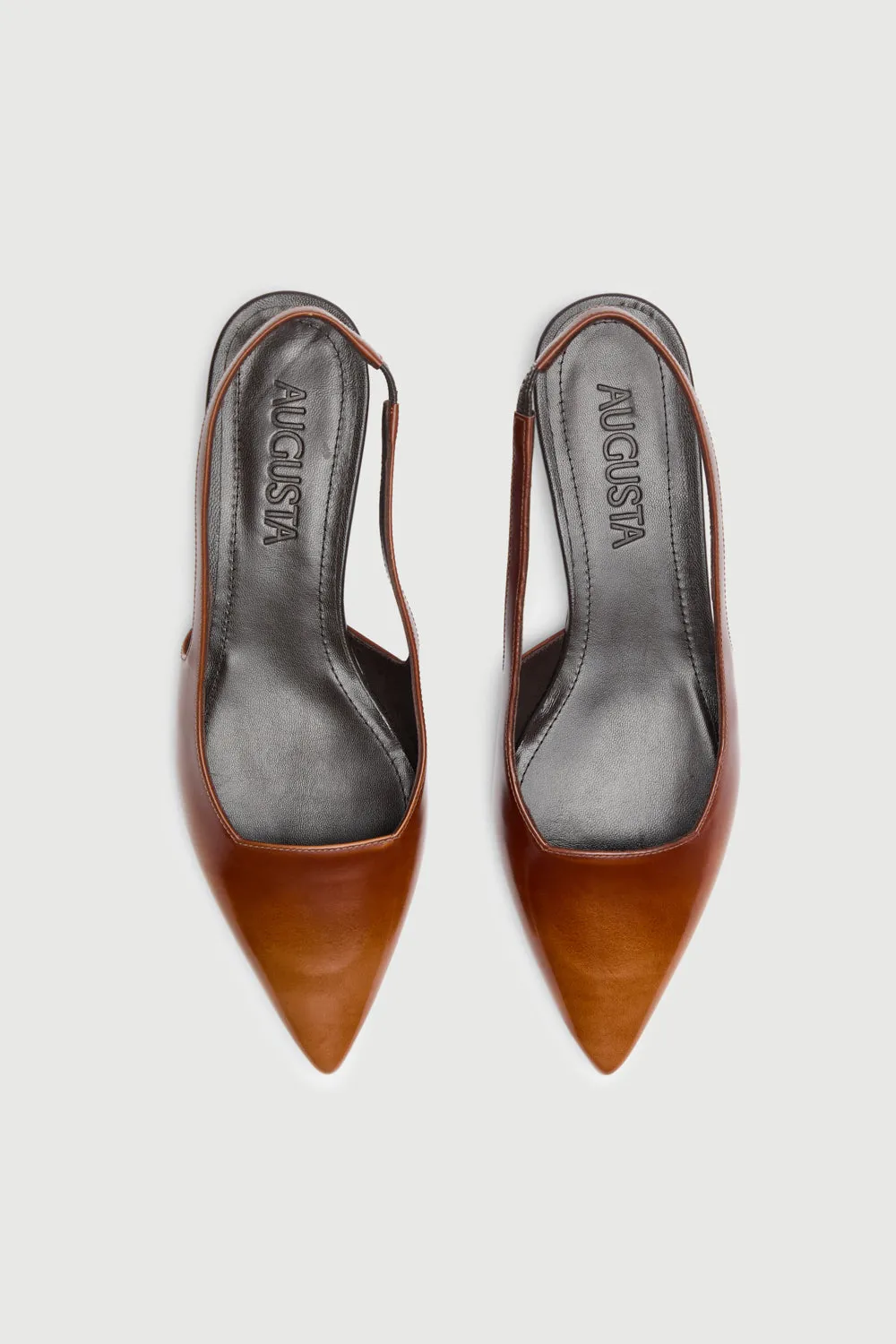 Easy Slip Harper Slingback Flats in Caramel Brushed Leather