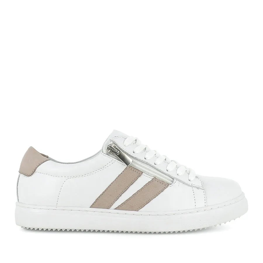Textured Outsole Pattern ULTIMATE - WHITE/TAUPE LEATHER