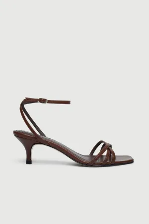 Uma Sandals in Chocolate Leather Sleek Style