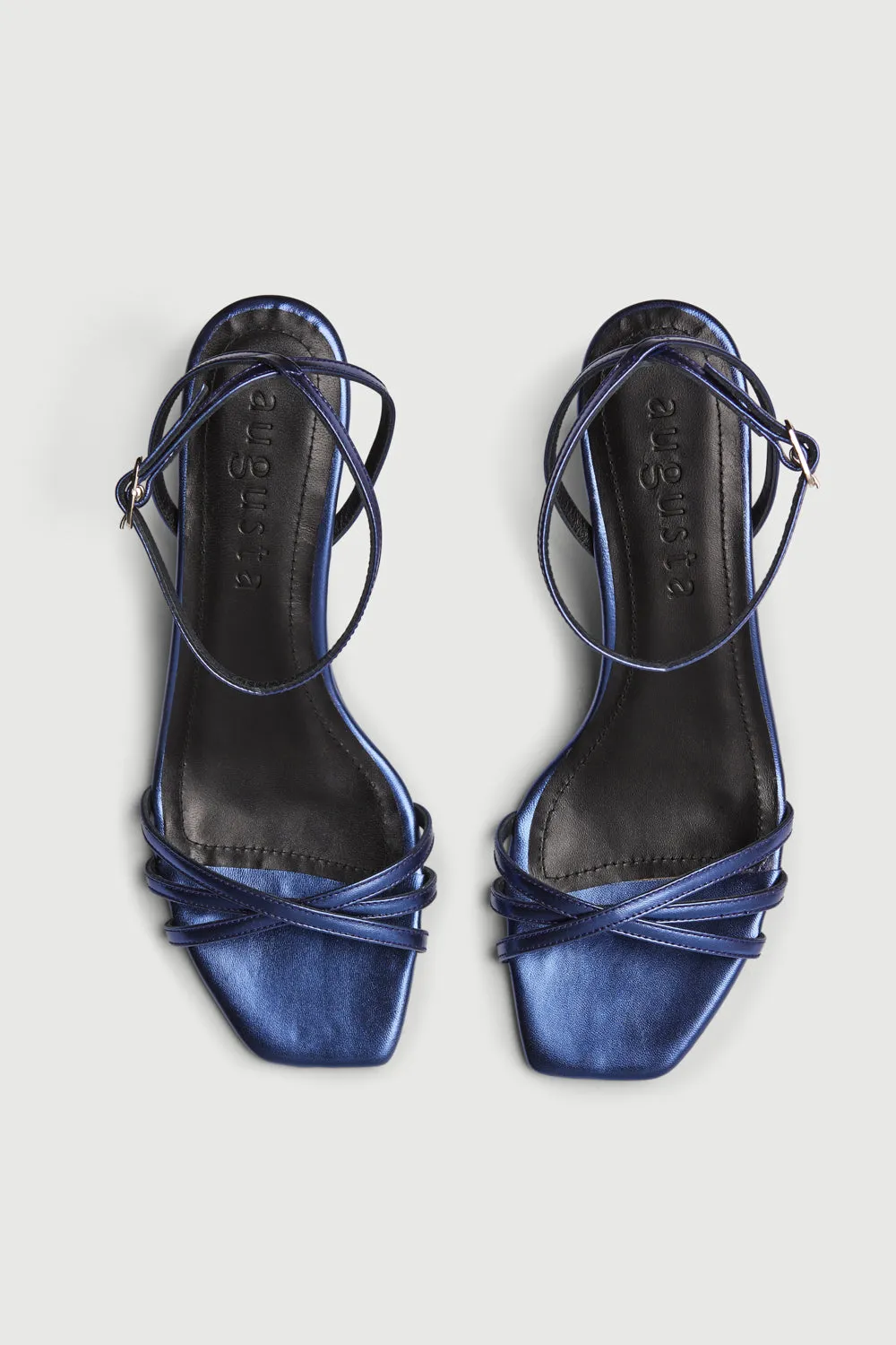 Uma Sandals in Metallic Ocean-coloured Leather Gym Walk