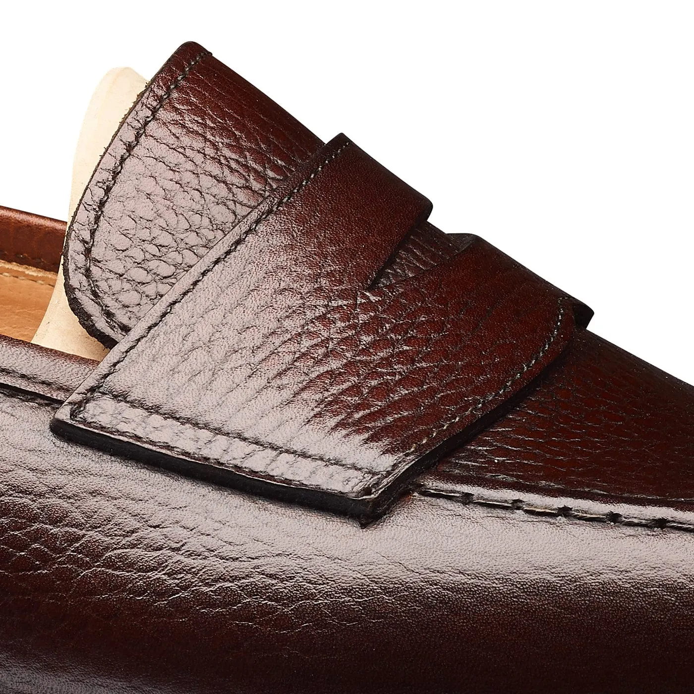 Soft Flow High-End Shoes Boston Dark Brown Country Calf Grain (G Fitting)