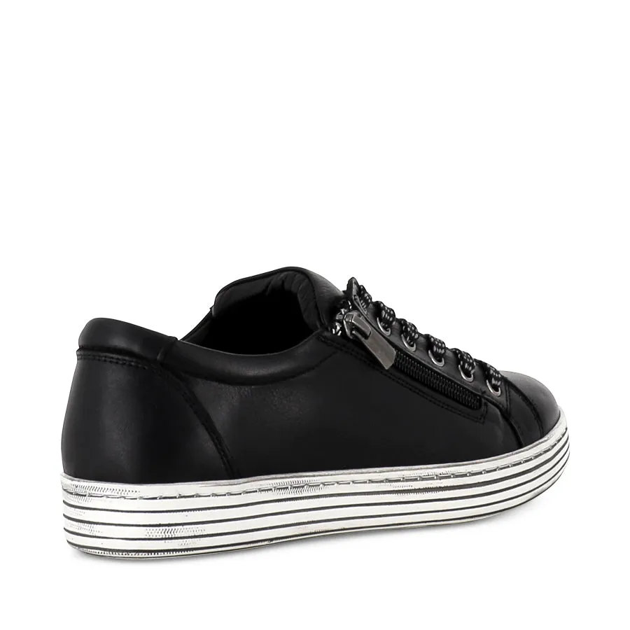 Airy Feel Zip   Up UNITY - BLACK LEATHER