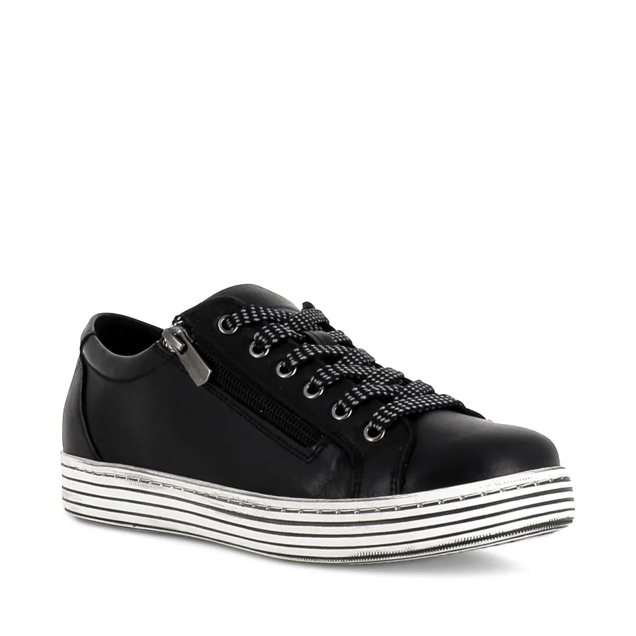 Abrasion Resistant Heel casual sneakers UNITY - BLACK LEATHER