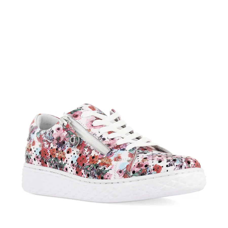 Iconic wear UPTOWN - WHITE FLORAL LEATHER