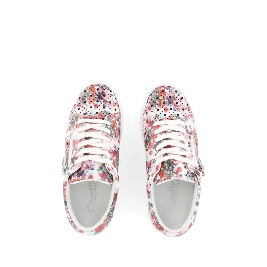 Water Resistant Weave Free Flex Groove Design UPTOWN - WHITE FLORAL LEATHER