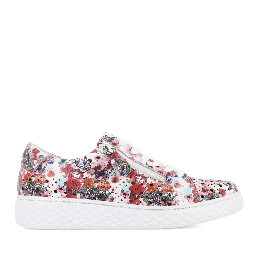 UPTOWN - WHITE FLORAL LEATHER Full Grip