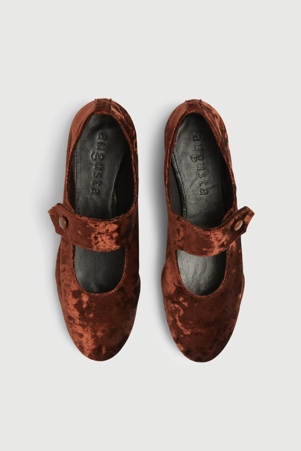 Adaptive Reinforced Seams Greta Mary Janes in Chocolate Velvet