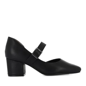 VAELIN XW - BLACK BLACK LEATHER Peep Toe