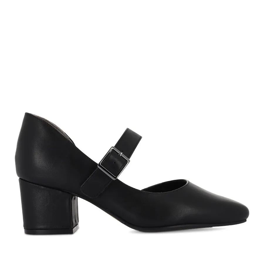 VAELIN XW - BLACK BLACK LEATHER Peep Toe