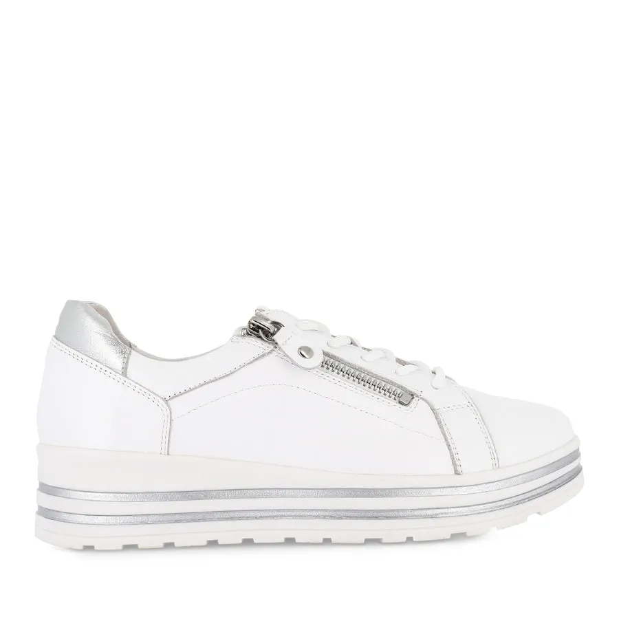 VAMRA XF - WHITE SILVER LEATHER Lace   Up Style Durable piece