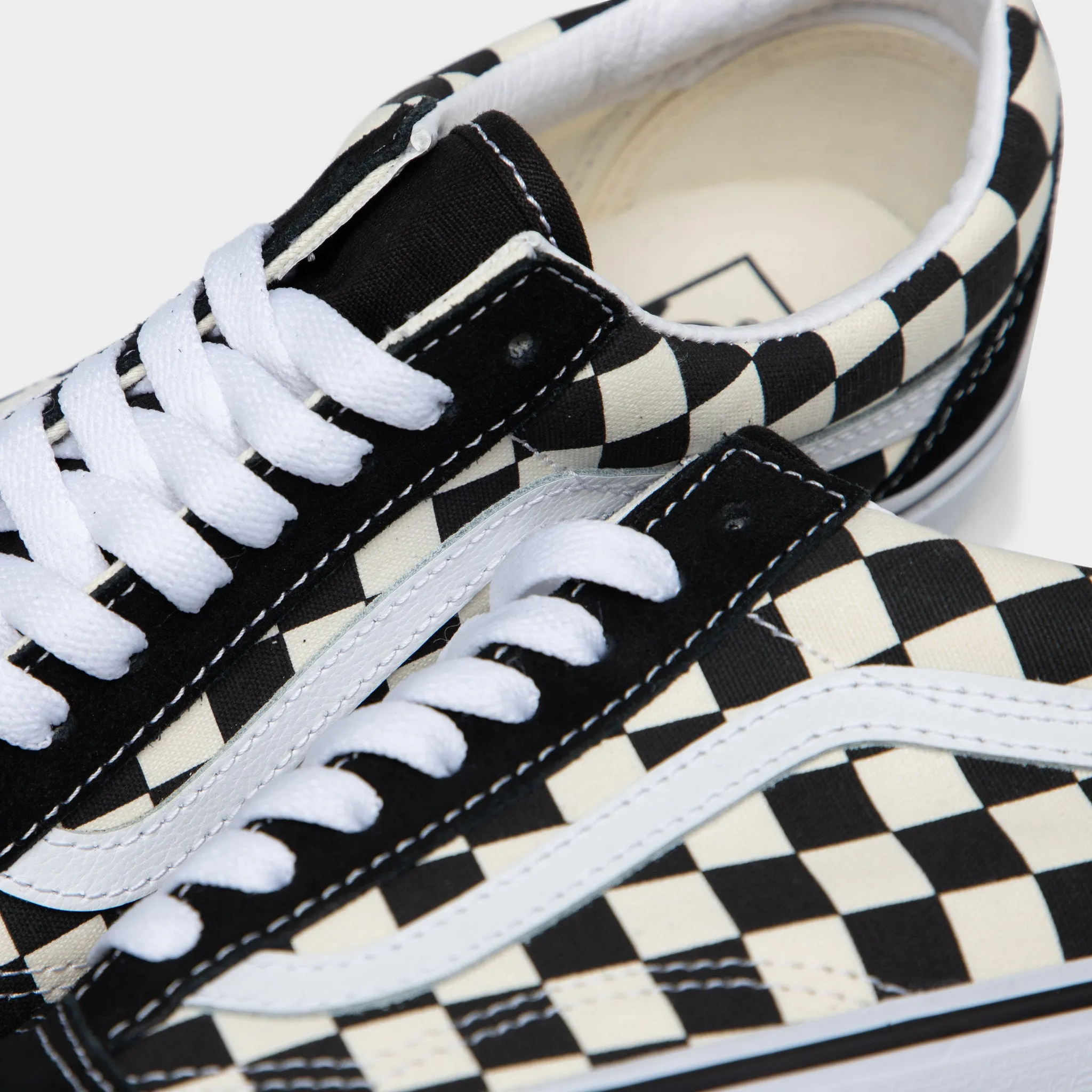 anti - slip lightest Vans Old Skool Primary Check / Black - White