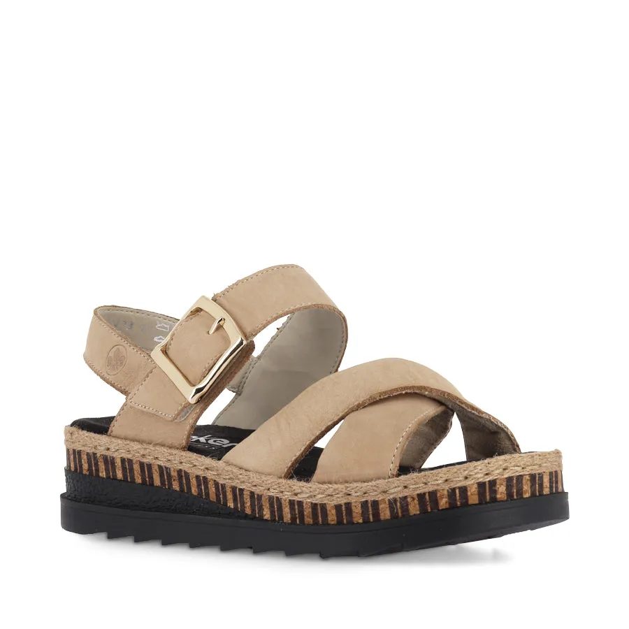 VEERA V7951 - ALMOND LEATHER Stylish Sandals