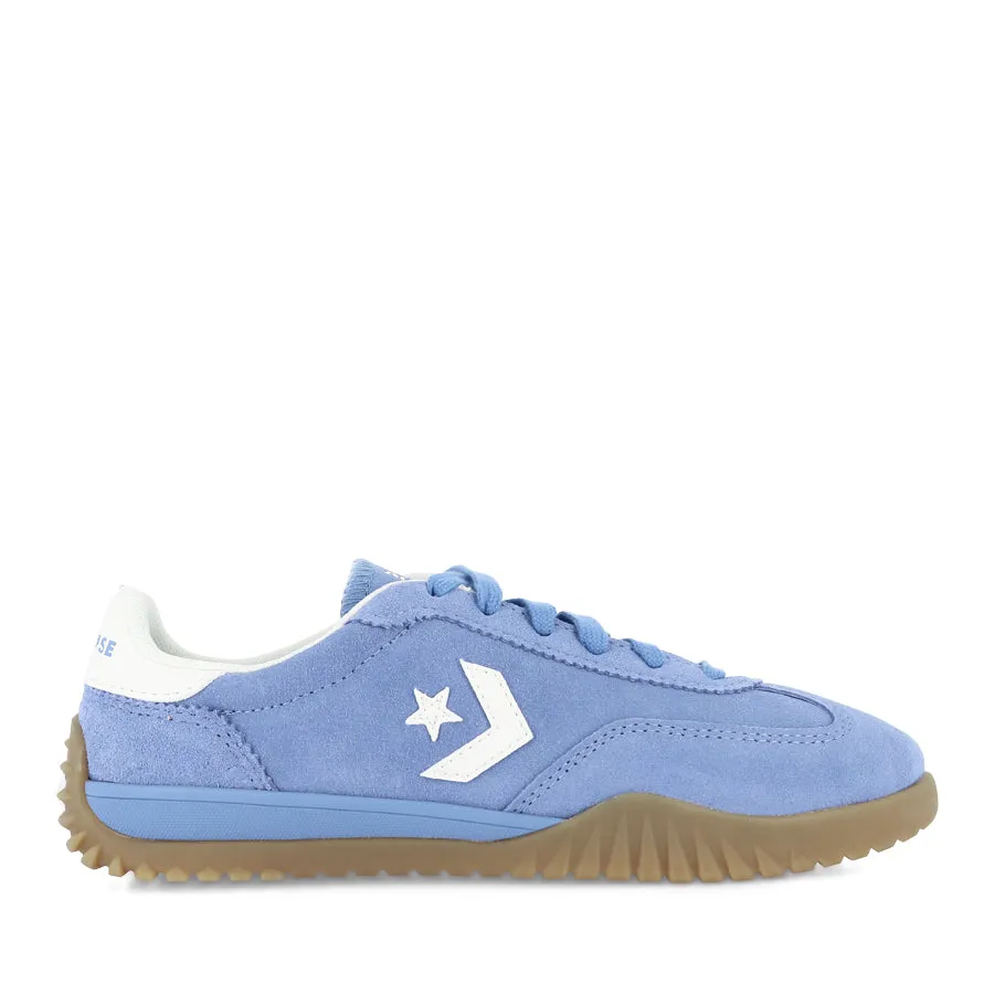 RUN STAR TRAINER LOW SUEDE - OPEN SKY/EGRET/LIGHT BROWN Bold materials